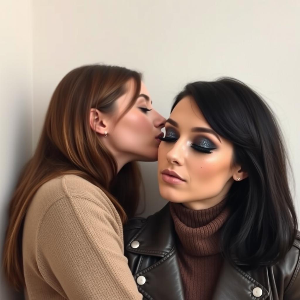 Hidden Moments: Two Women Share a Kiss