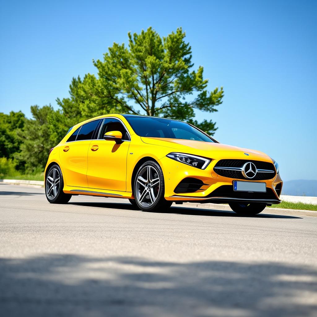 Vibrant Yellow Mercedes A200: Elegance Meets Style