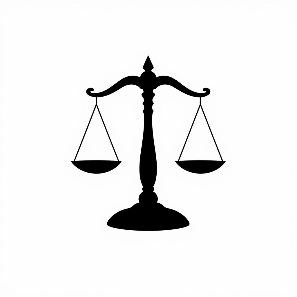 Minimalist Balance Scale Silhouette: Symbol of Justice