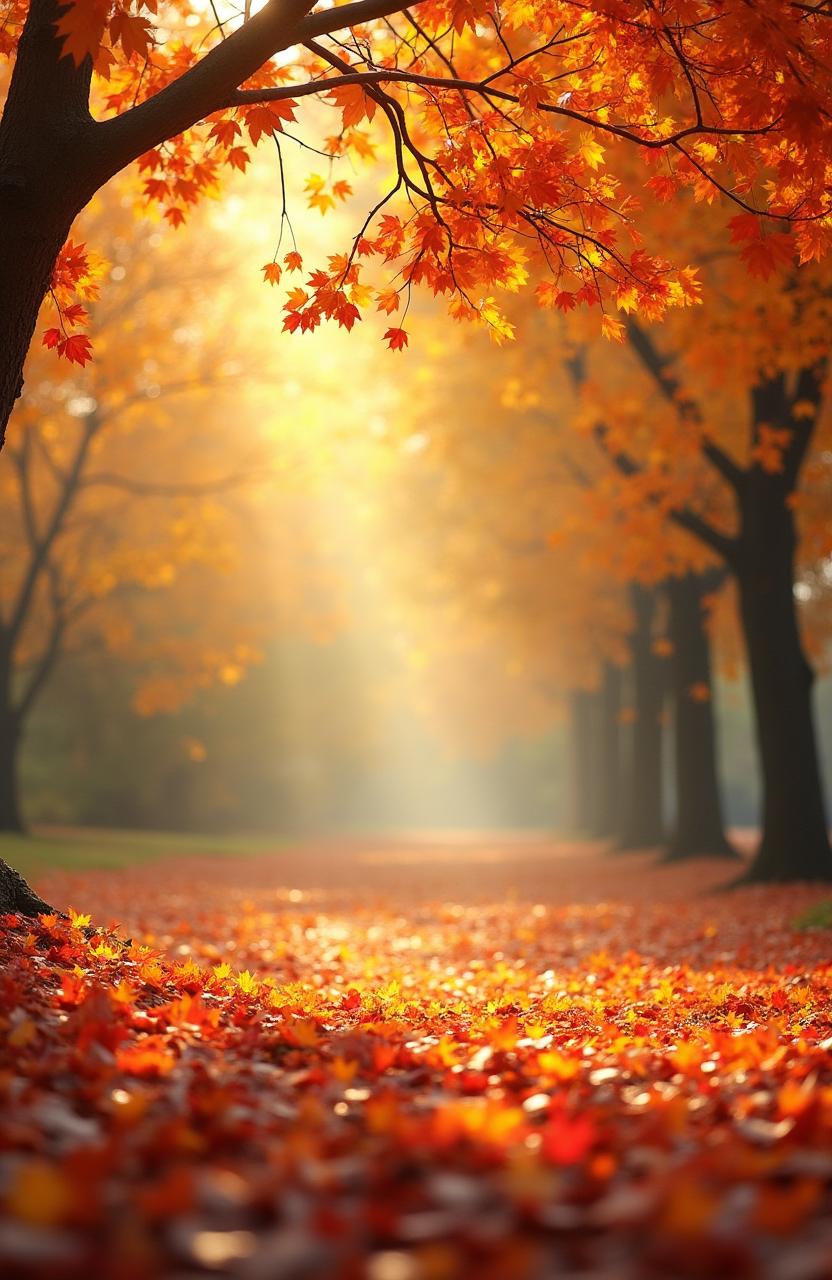 Immerse in Autumn: Vibrant Fall Leaves Collage