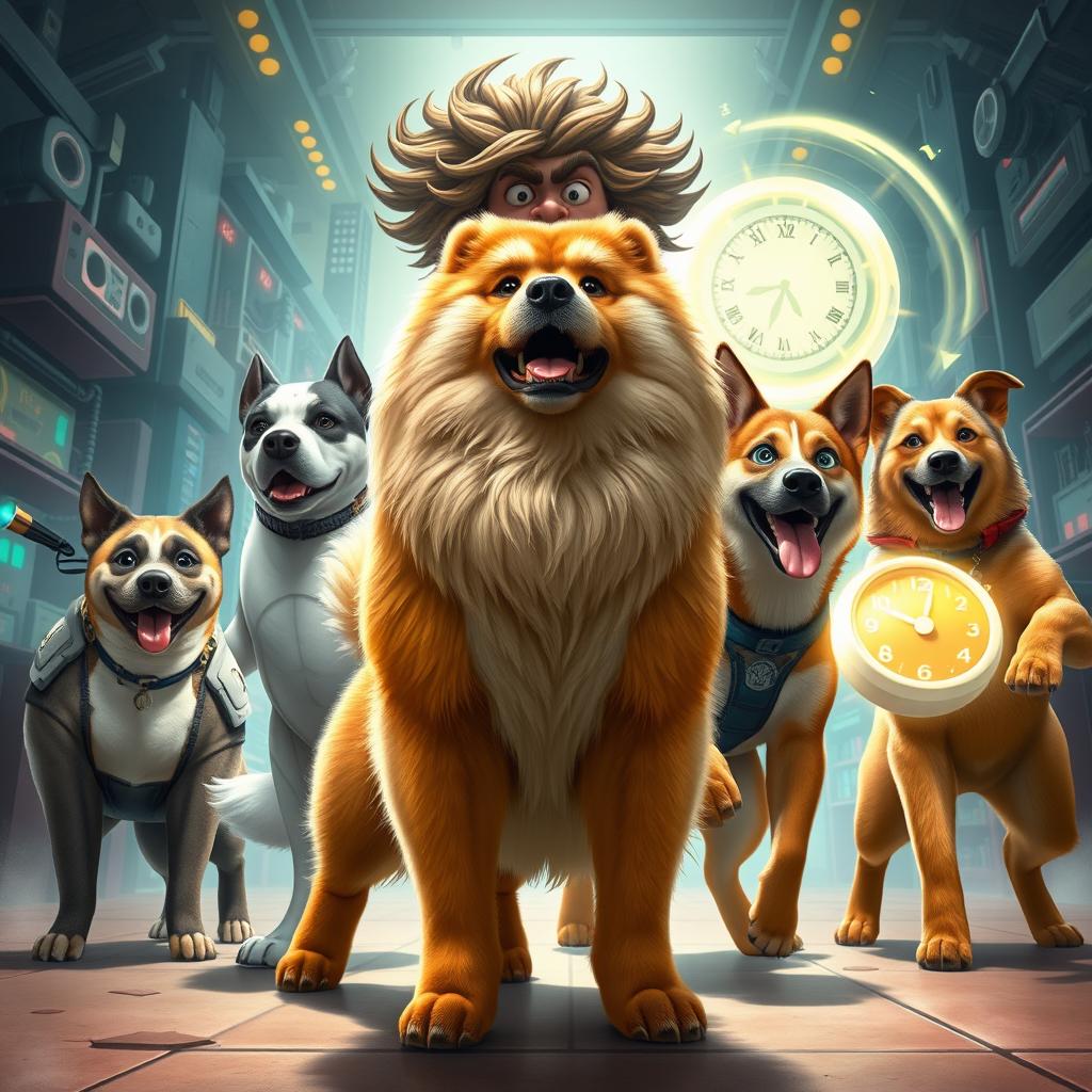 Doug the Heroic Chow Chow-Poodle Leading Super-Dogs
