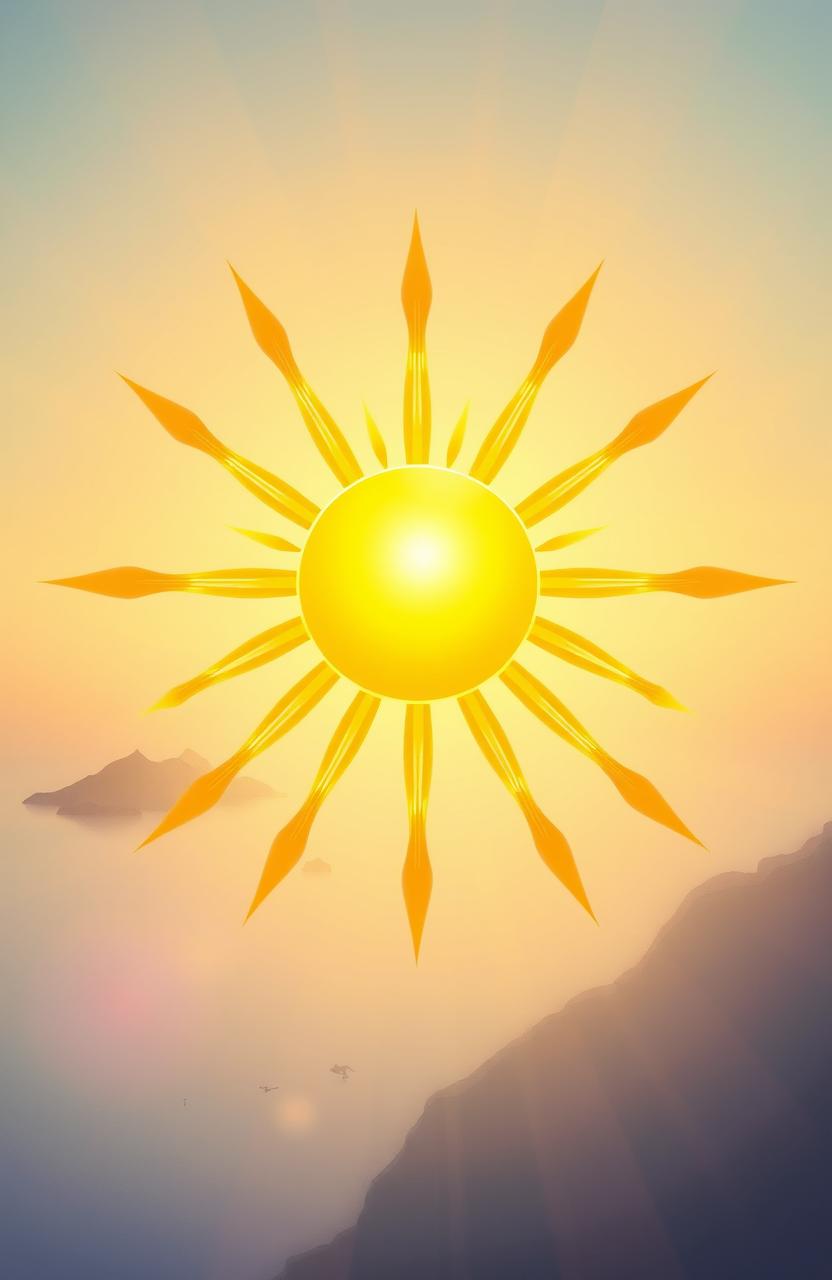 Radiant Golden Eight-Ray Sun Over Philippine Islands