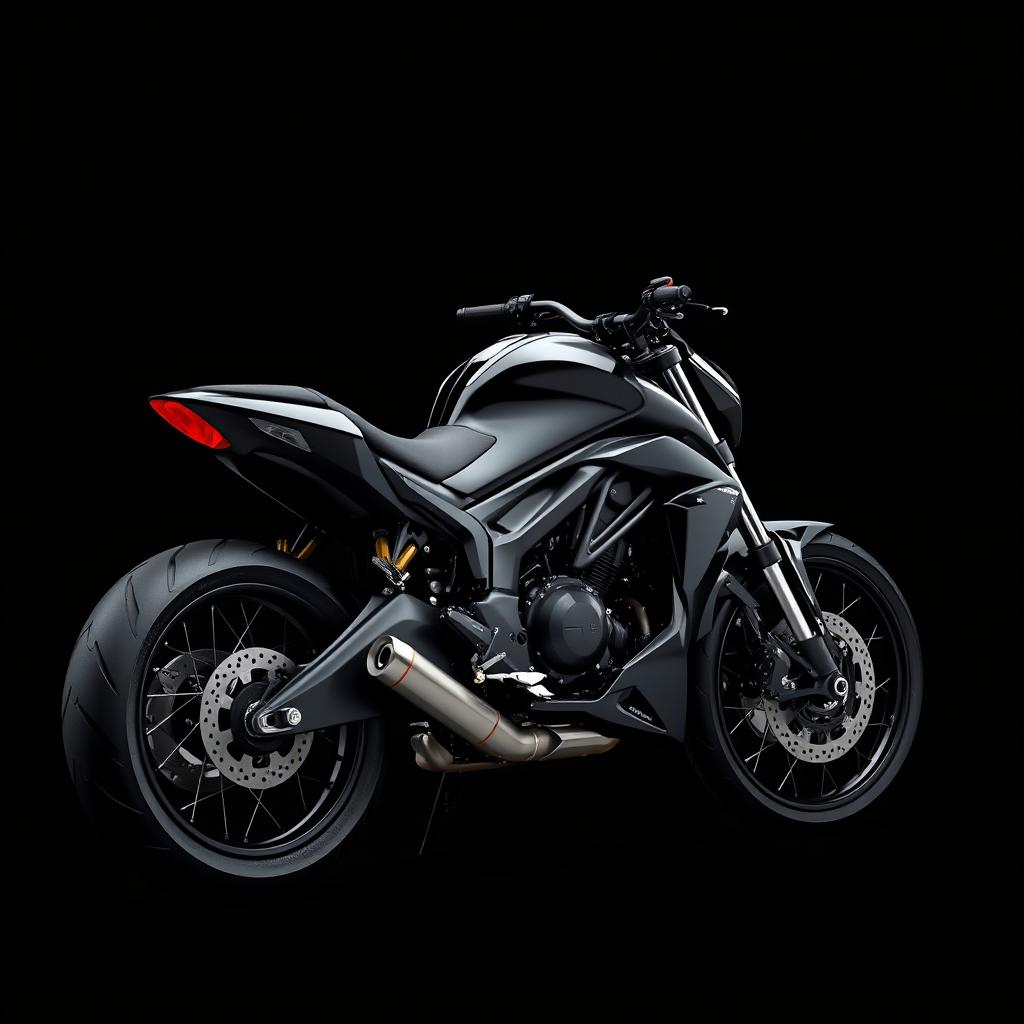 Sleek Black Motorcycle: Power & Style