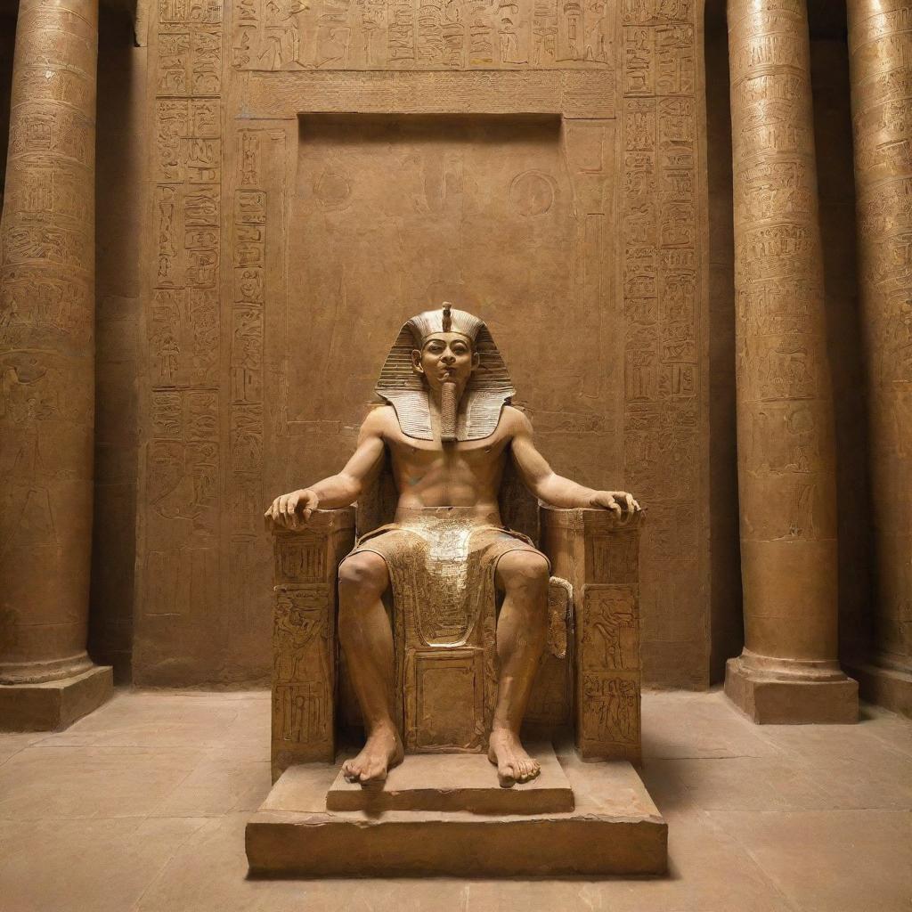 Ancient Egyptian Pharaoh in Throne Room