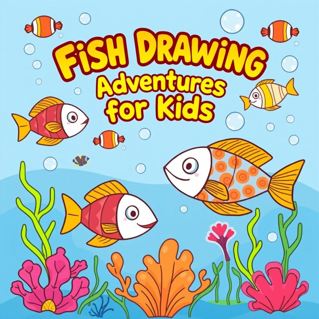 Dive into Creativity: Childrens Fish Drawing Book Cover