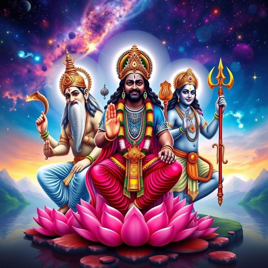 Explore the Divine Trimurti: Brahma, Vishnu, & Shiva