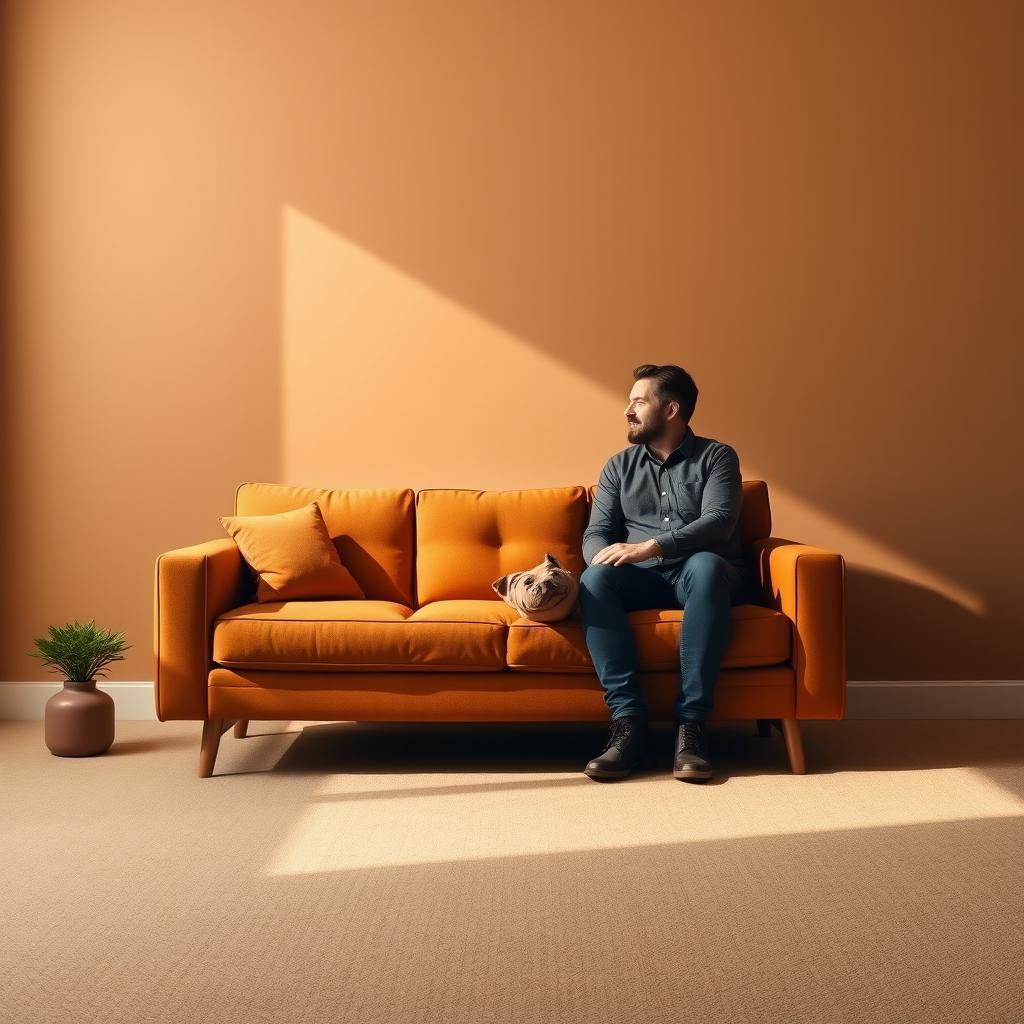 Cozy Minimalism: Warm Brown Living Room