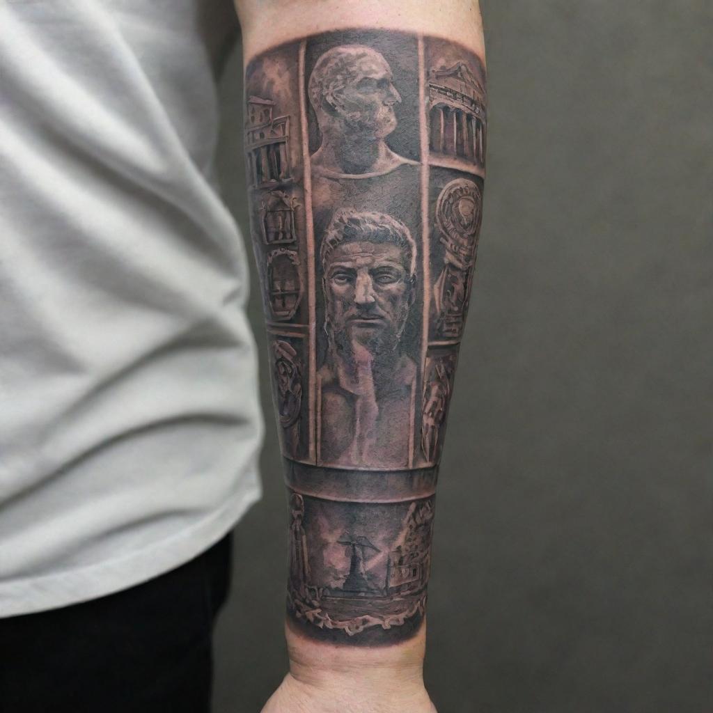 Gladiator Forearm Tattoo: Combat-ready Artwork