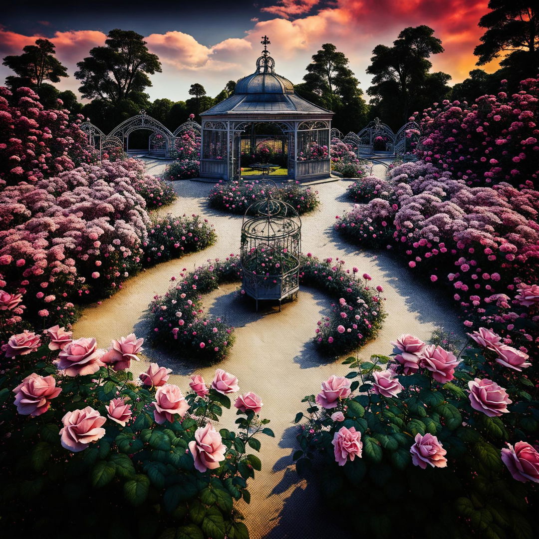 Pink Rose Garden: A Victorian Masterpiece