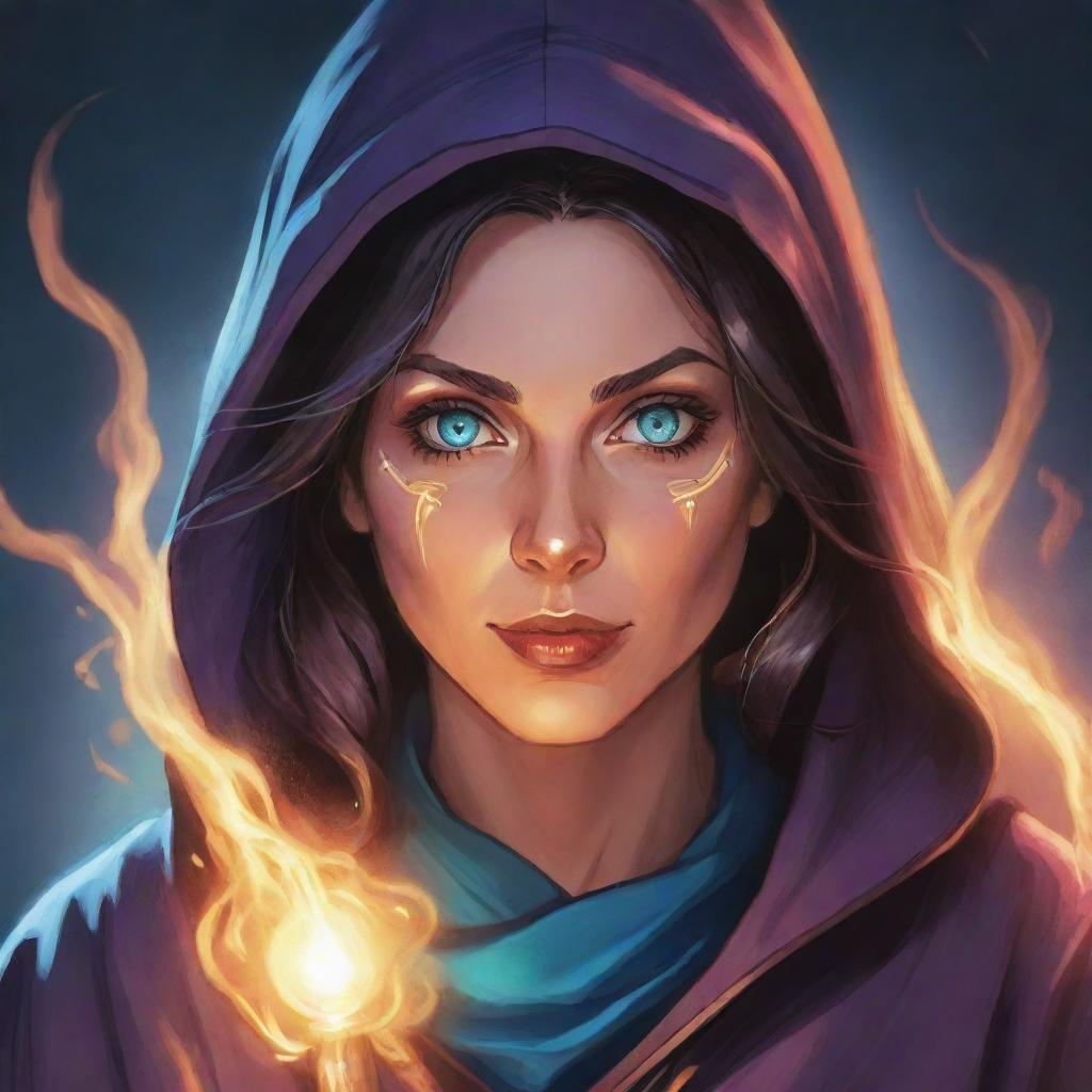 Magical Might: Powerful RPG Wizard Woman