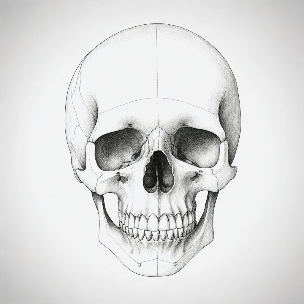 Anatomy of Simplicity: A Realistic Skull Sketch
