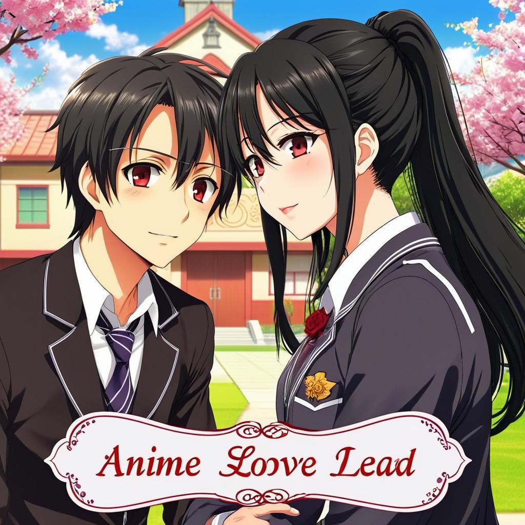 Love Under Cherry Blossoms: A Romantic Anime Scene