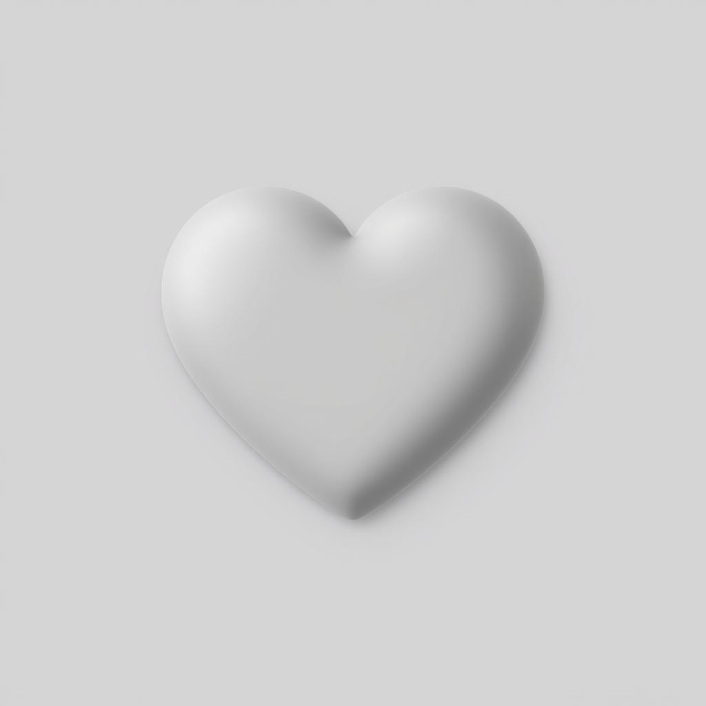 Minimalist Gray Heart Icon - Simple and Elegant