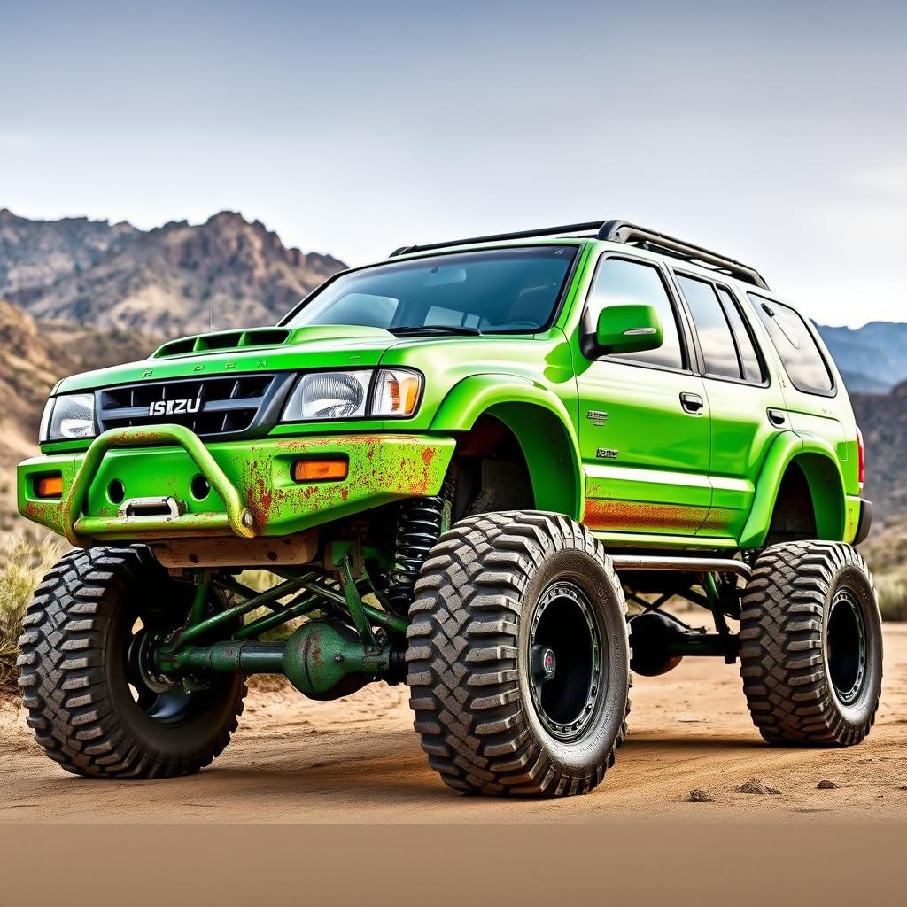 Vibrant Green Modified 2000 Isuzu Rodeo