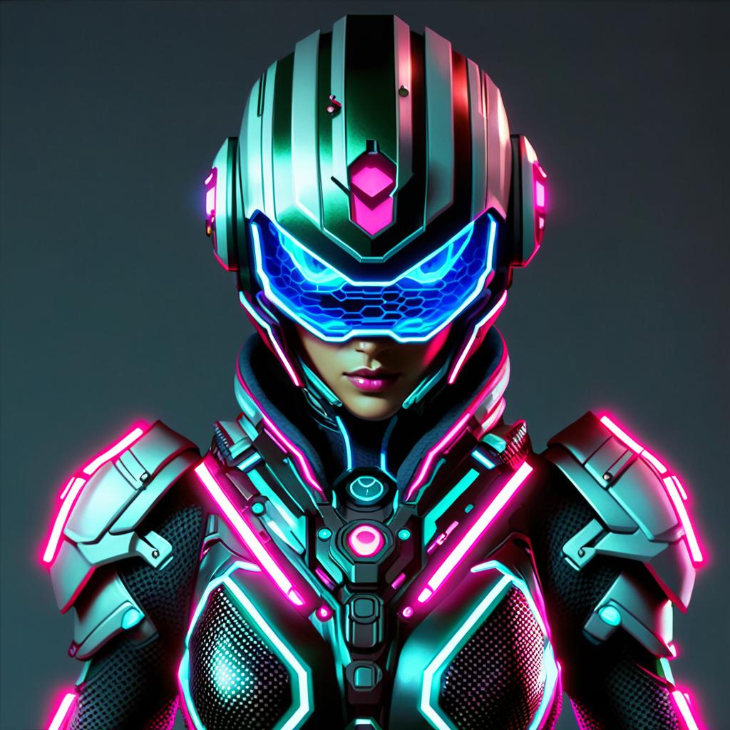 Empowered Elegance: Woman in Futuristic Armor