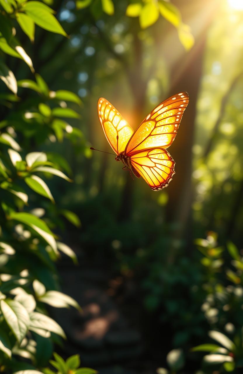 Golden Butterfly: A Dance in the Sunlight
