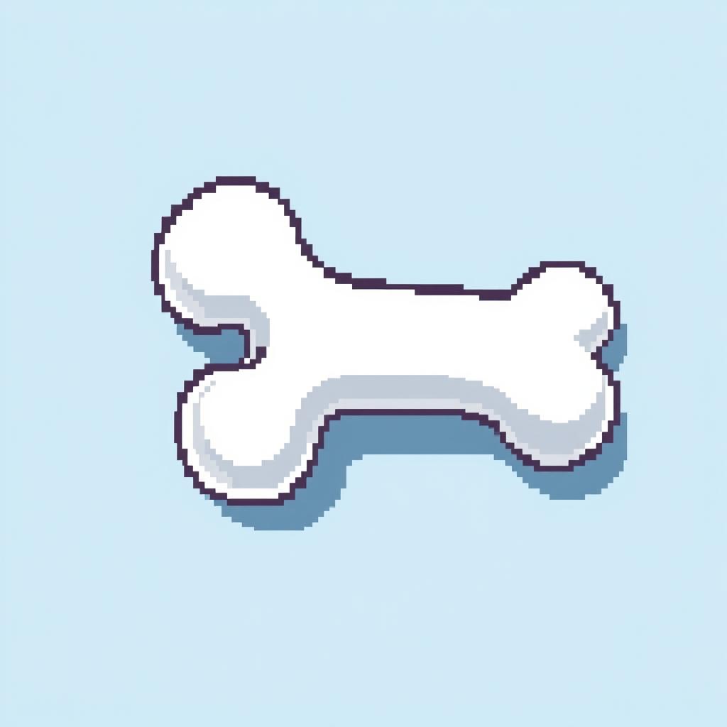 Charming Pixel Art Bone