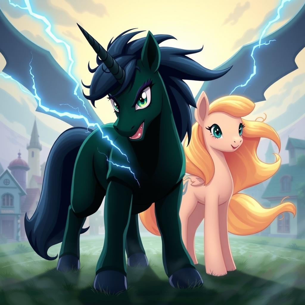 Unleash Your Imagination with a Fierce Dark Green Unicorn Pony