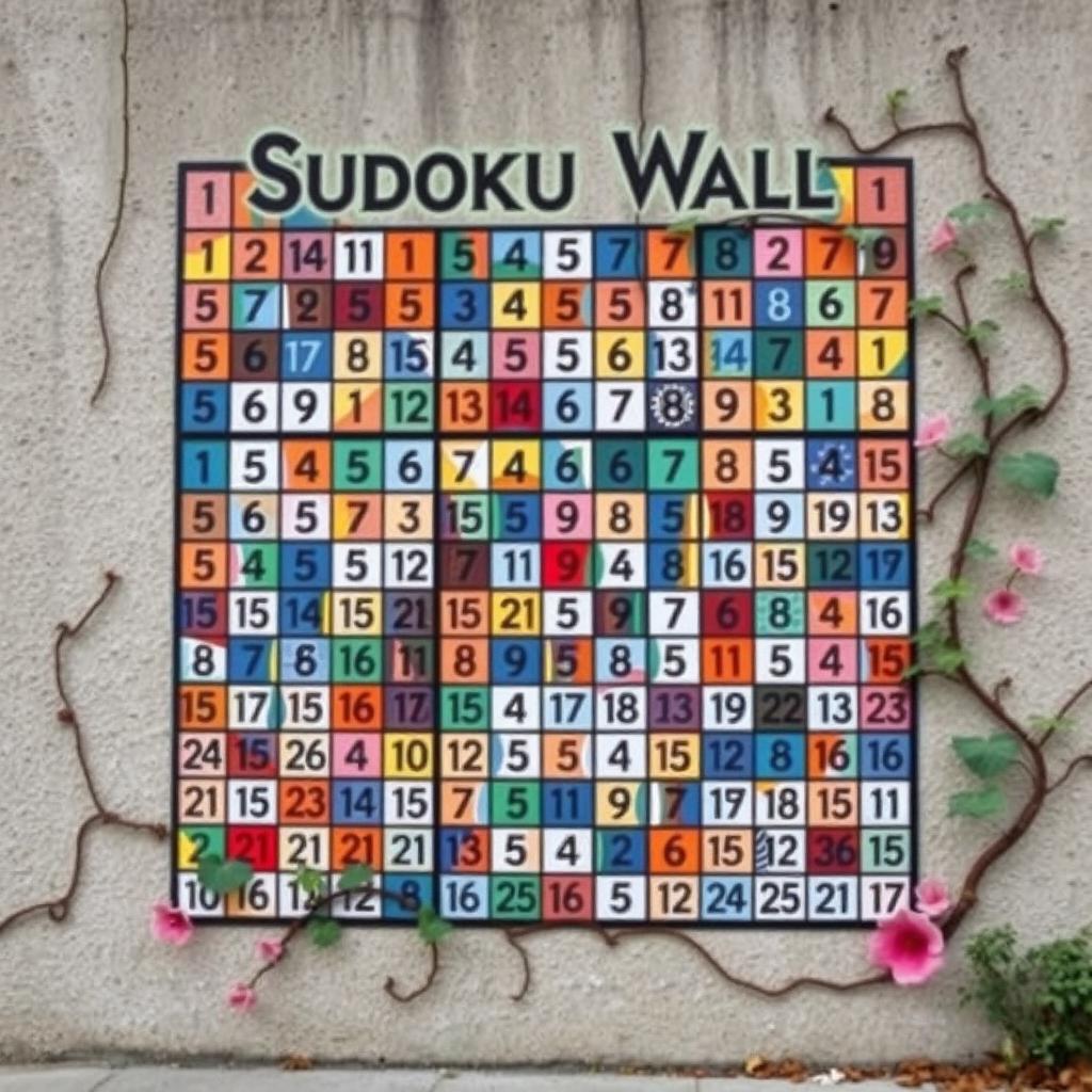 Sudoku Wall: A Colorful Artistic Mural