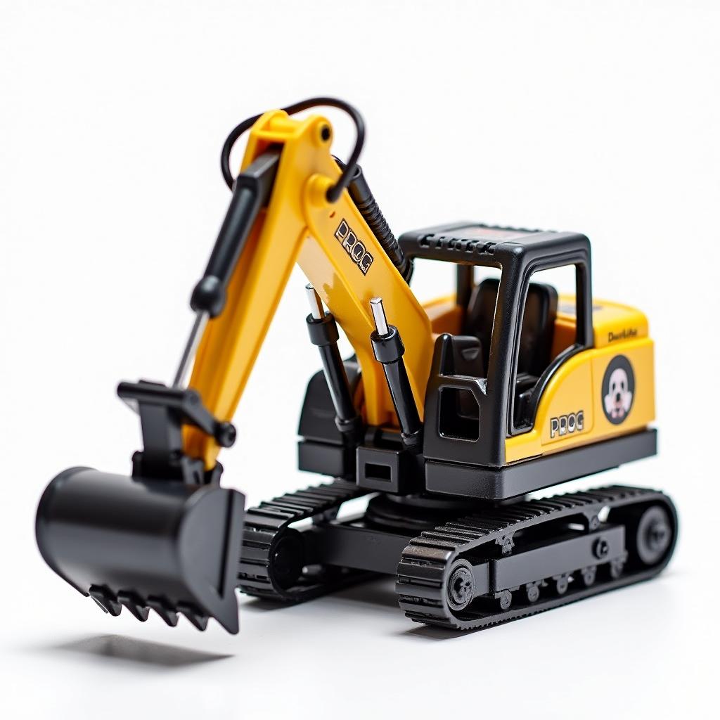 Chic Mini Excavator: Black & Gold with Cocker Spaniel Charm