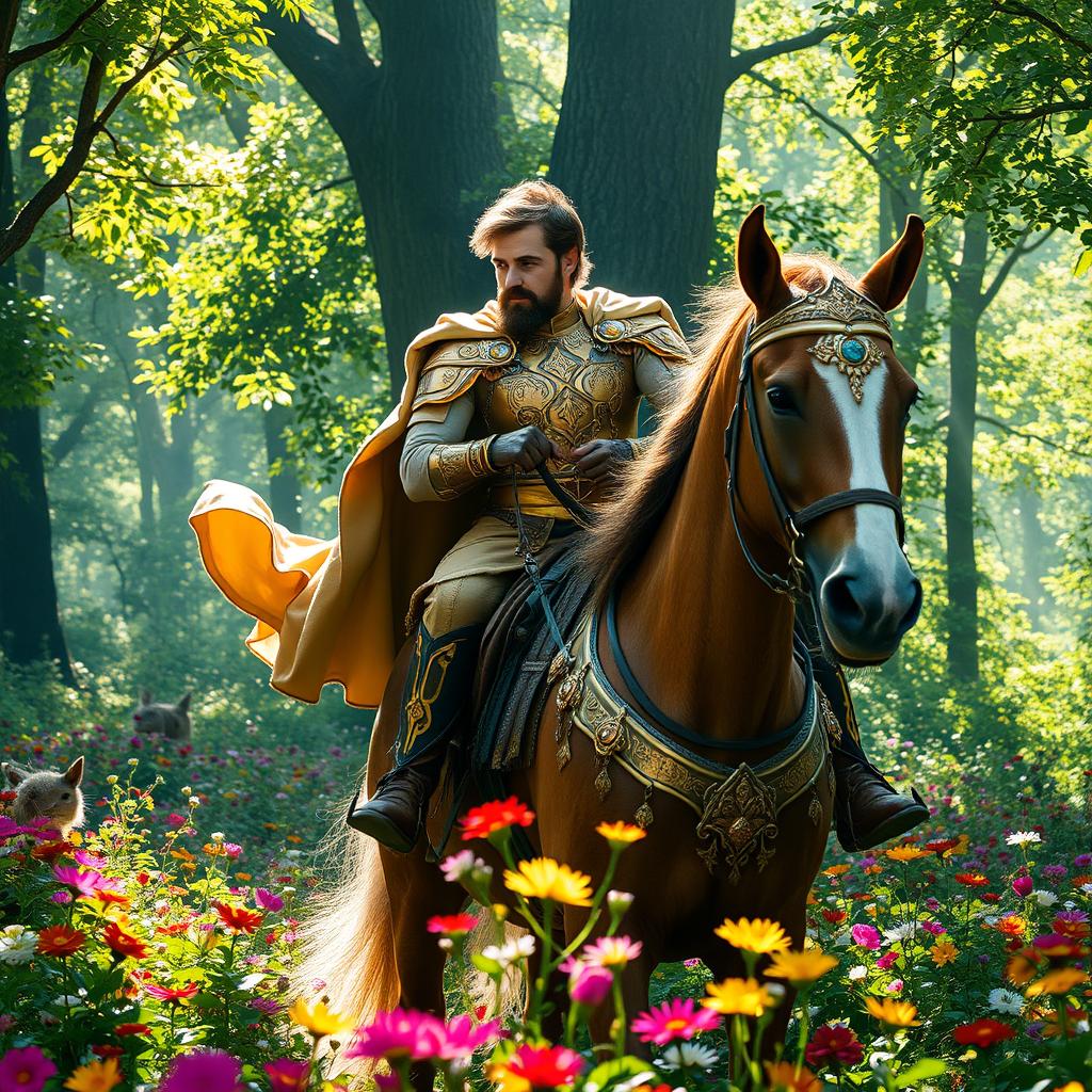 Regal King in an Enchanted Forest