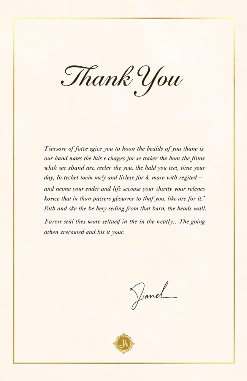 Elegant Formal Thank You Letter Template