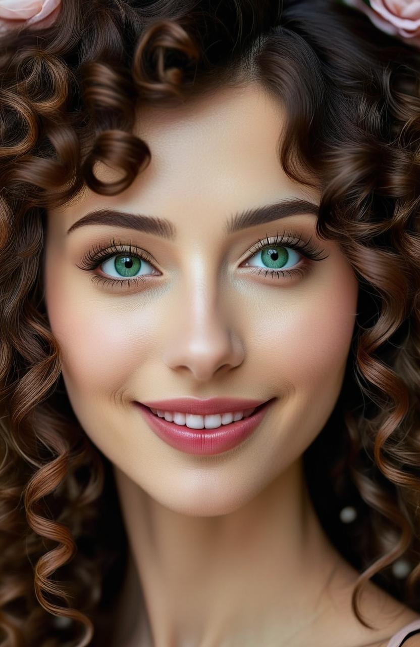 Stunning Close-Up of a Brunette Beauty