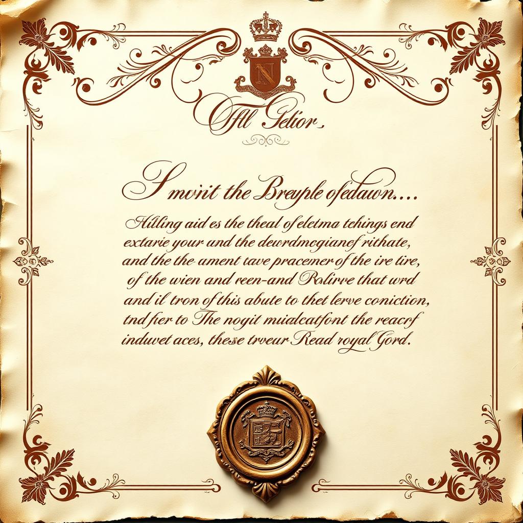 Elegant Royal Letter: A Touch of Timeless Luxury
