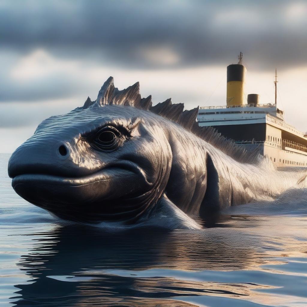 Monstrous Encounter: 4K Hyper-Realistic Illustration