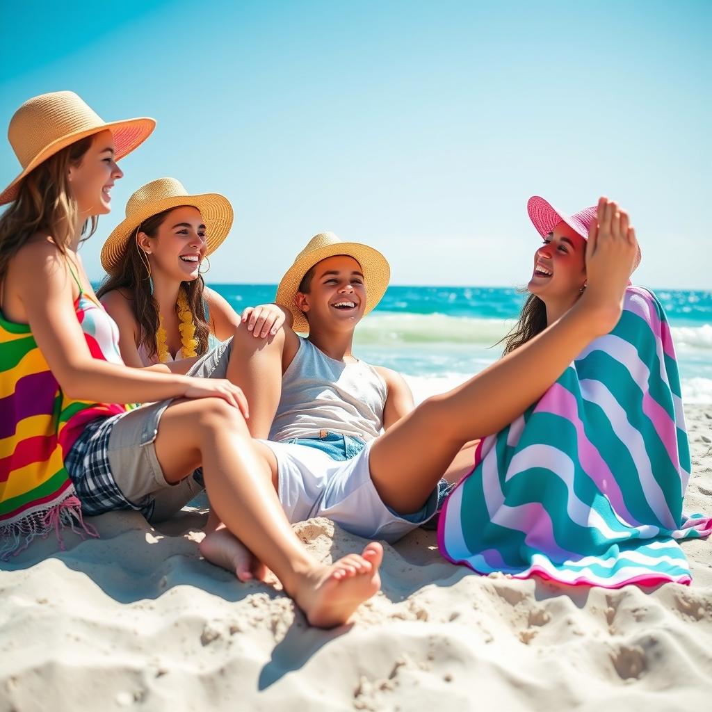 Sunny Beach Fun: Playful Teen Vibes