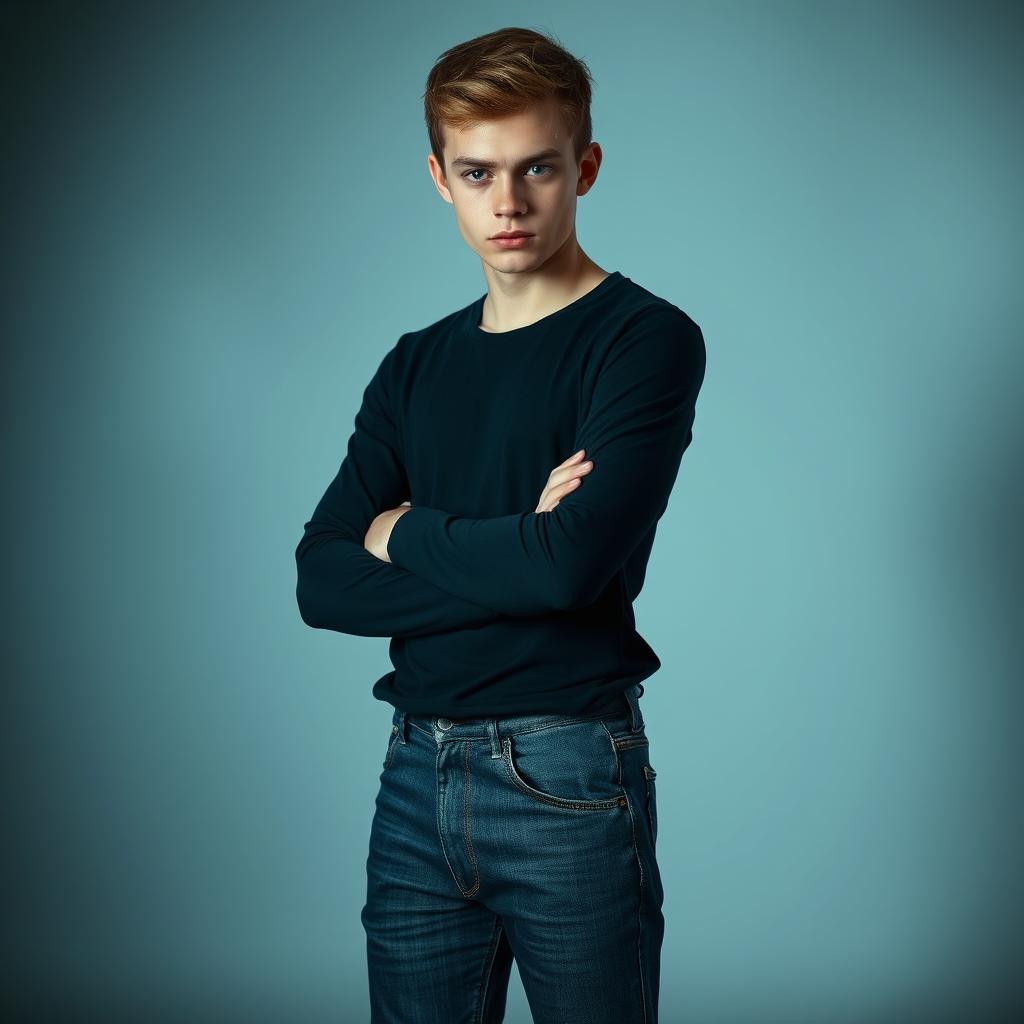 Mysterious Young Man with Gray Eyes