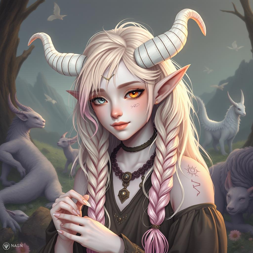 Mythical Elegance: Androgynous Elf-Satyr