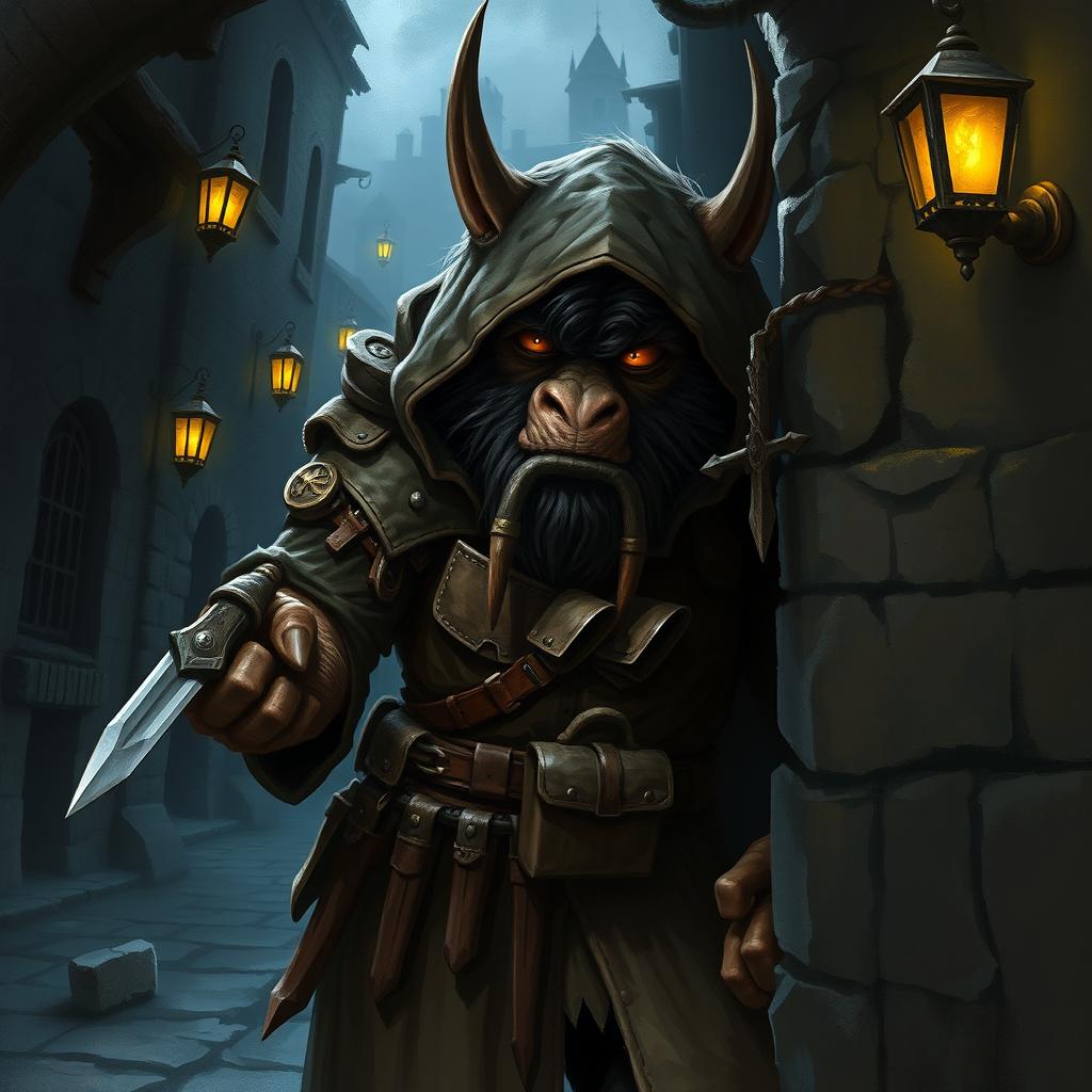 Shadowy Bugbear Rogue: Stealth in the Dark