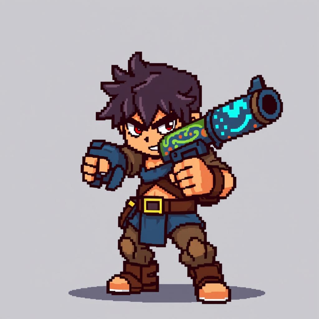 Ready for Battle: Pixel Art Warrior