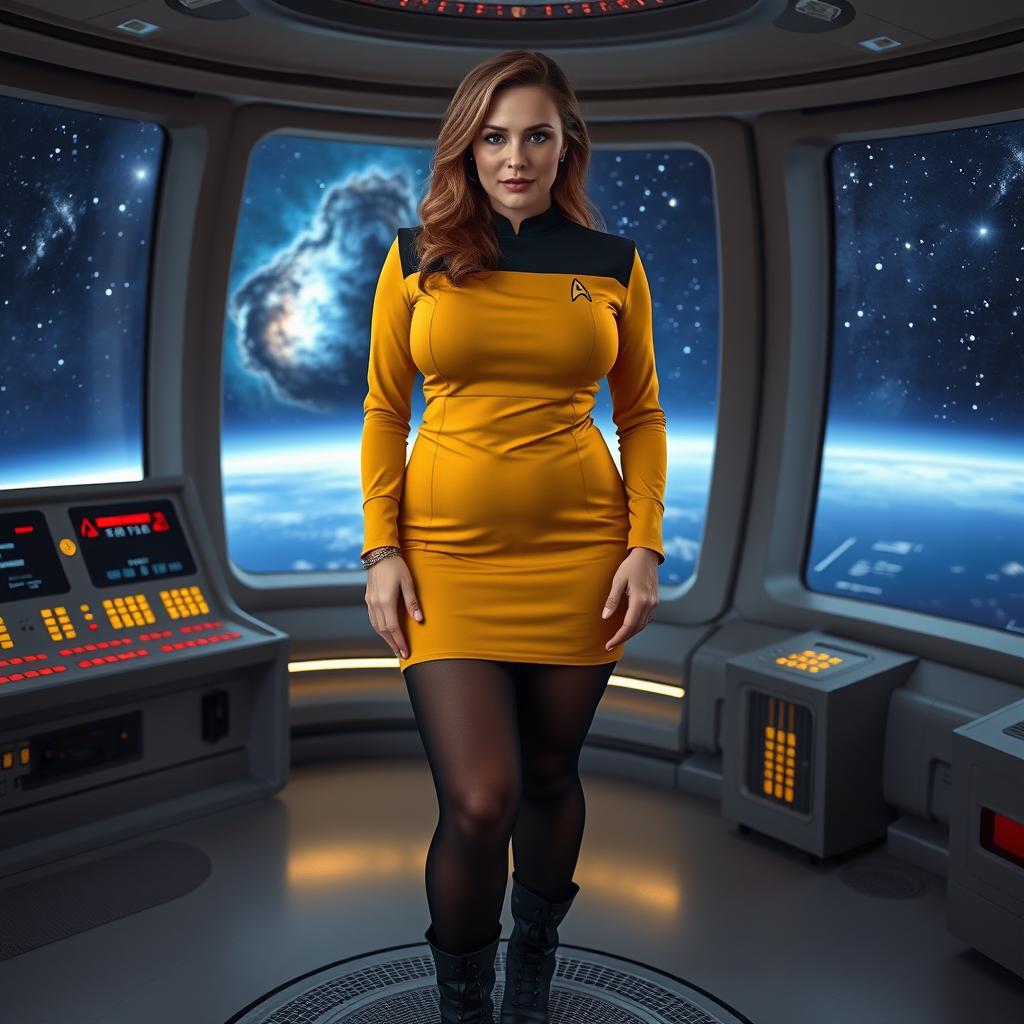 Bold and Stylish: Mustard Star Trek Uniform Minidress