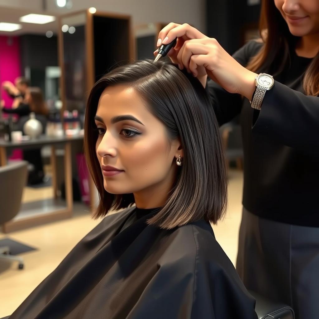 Sleek Transformation: Indian Womans Haircut in Style