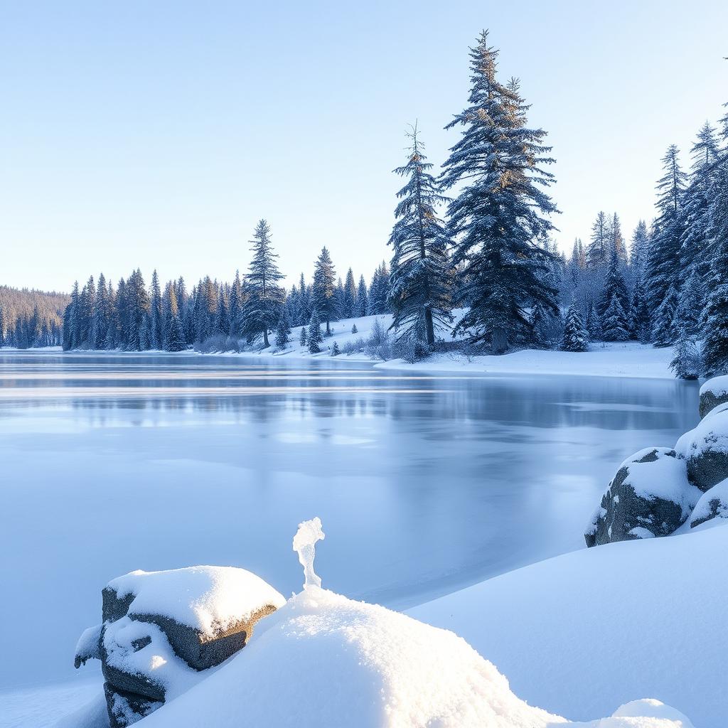 Tranquil Winter Lake Scene