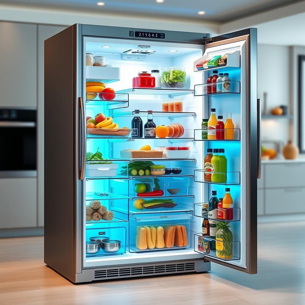 Sleek Modern Stainless Steel Refrigerator