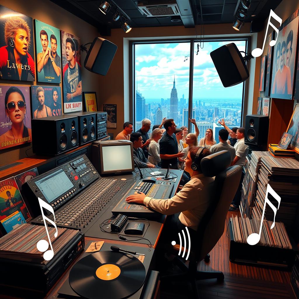 Dive into the Buzz: Vibrant Radio Station Studio