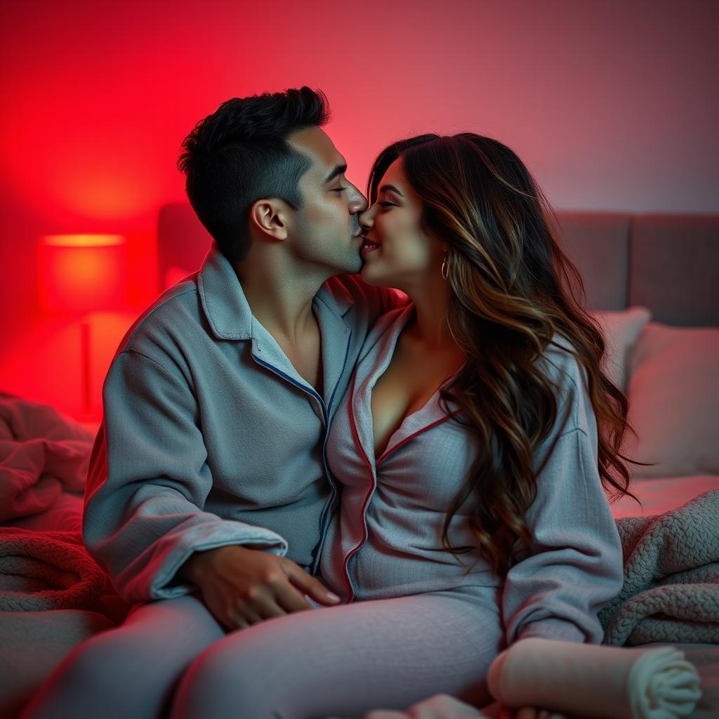 Cozy Night Kisses: A Romantic Bedroom Scene