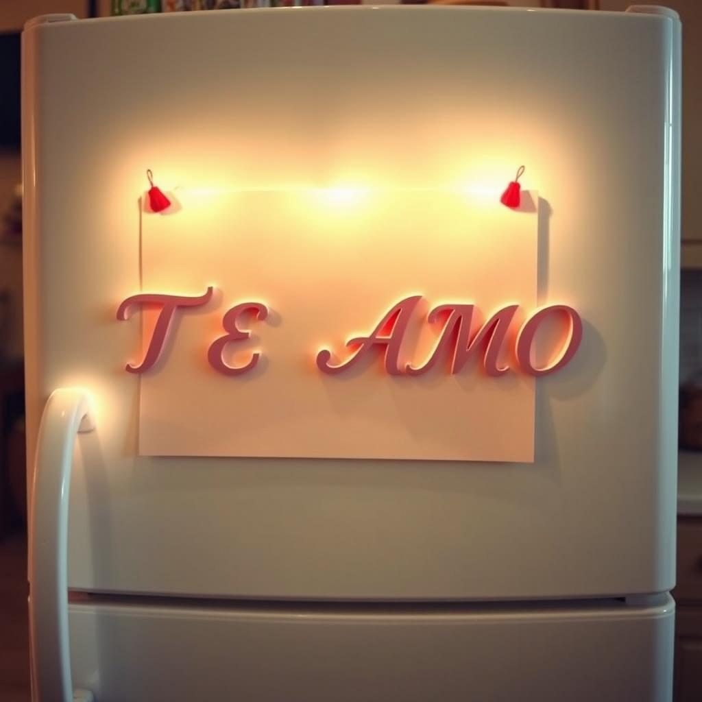 Heartfelt Note on the Fridge: TE AMO