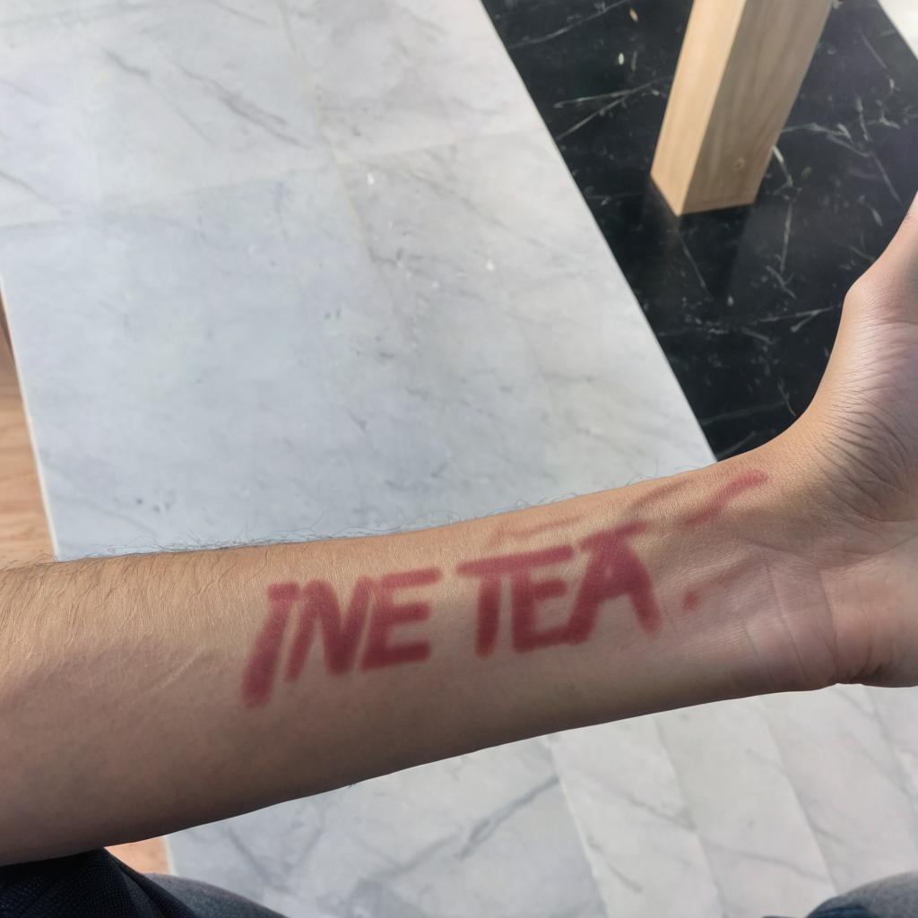 Ink & Expression: A Mans Vibrant Red Tattoo