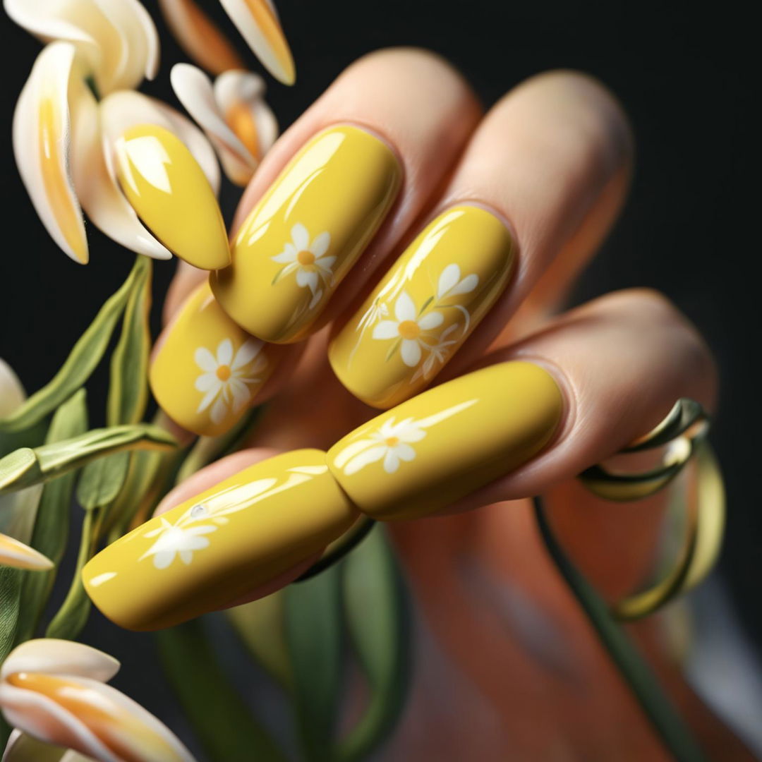 Delicate Yellow Nail Art