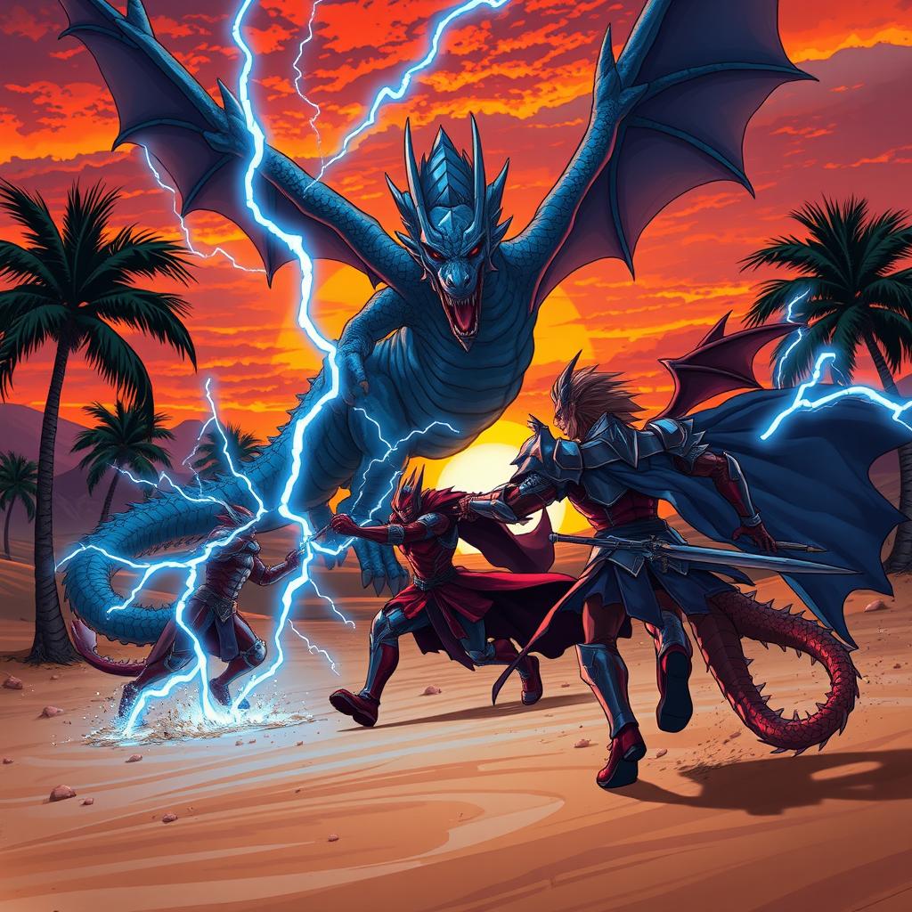Epic Anime Fantasy: Dramatic Evening Scene