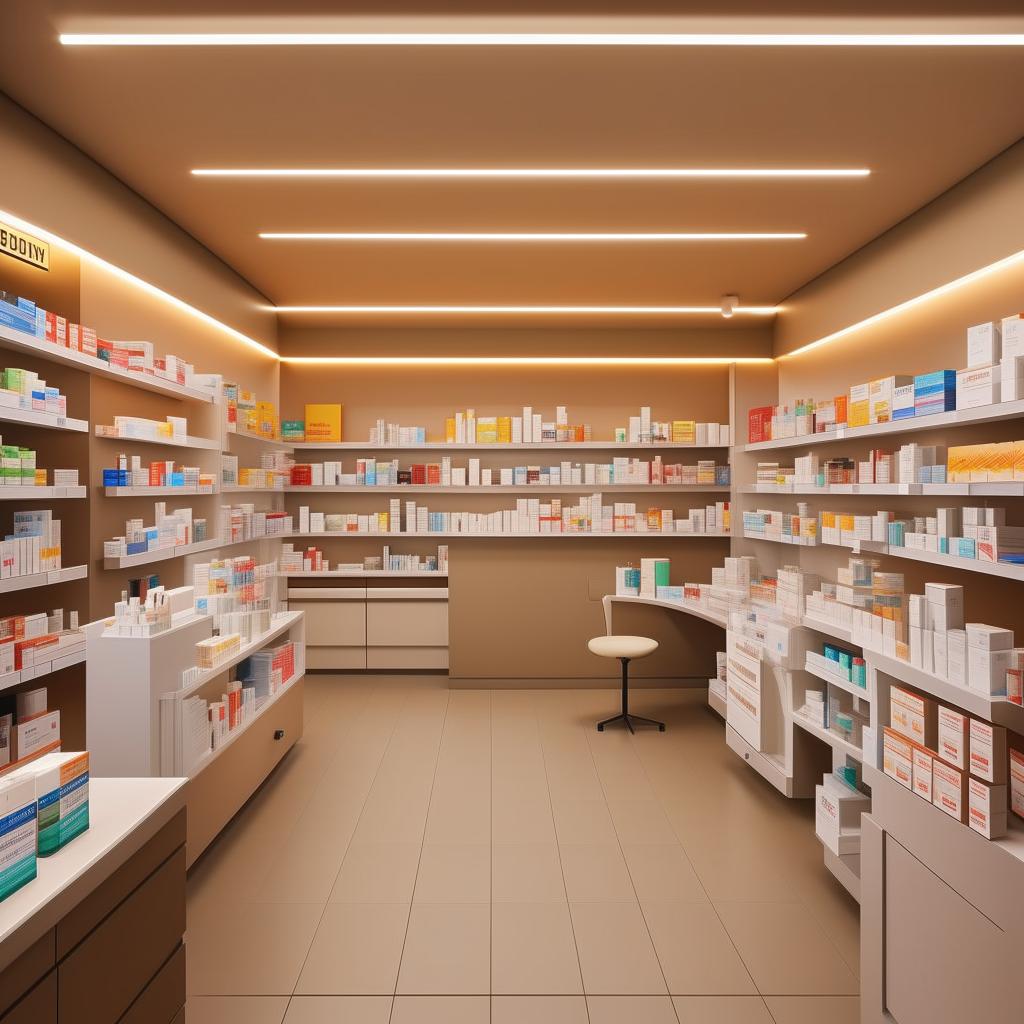 Modern Pharmacy Interior: Organized and Inviting