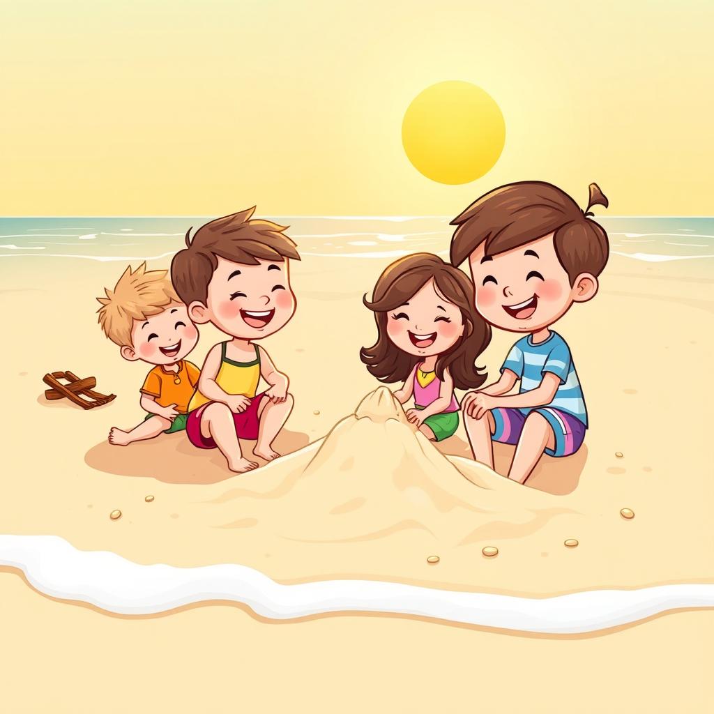 Colorful Cartoon Beach Fun!