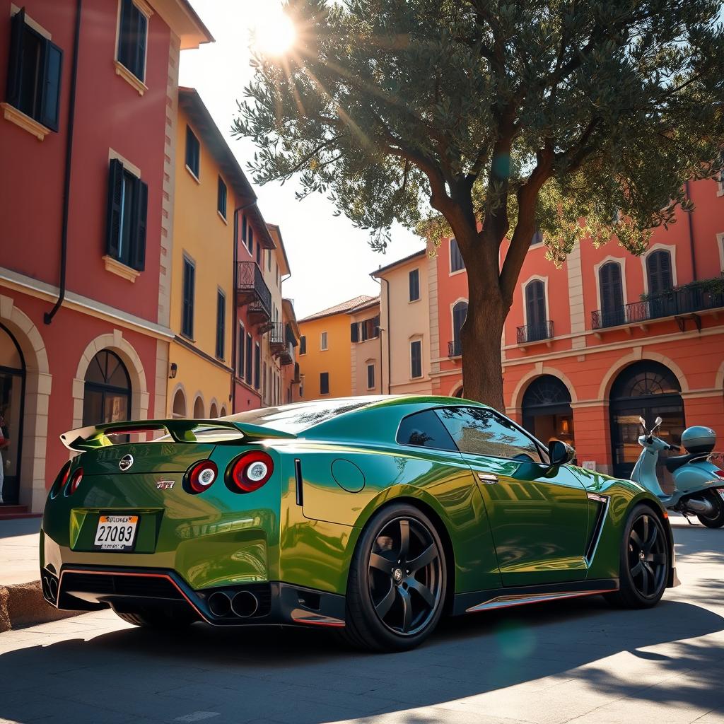 Stunning Green Nissan GTR in Italian Elegance