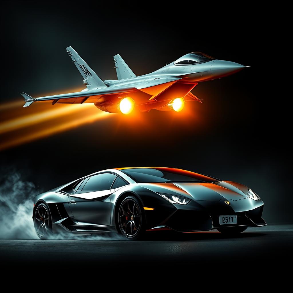 Unleash the Power: Fighter Jet Meets Lamborghini