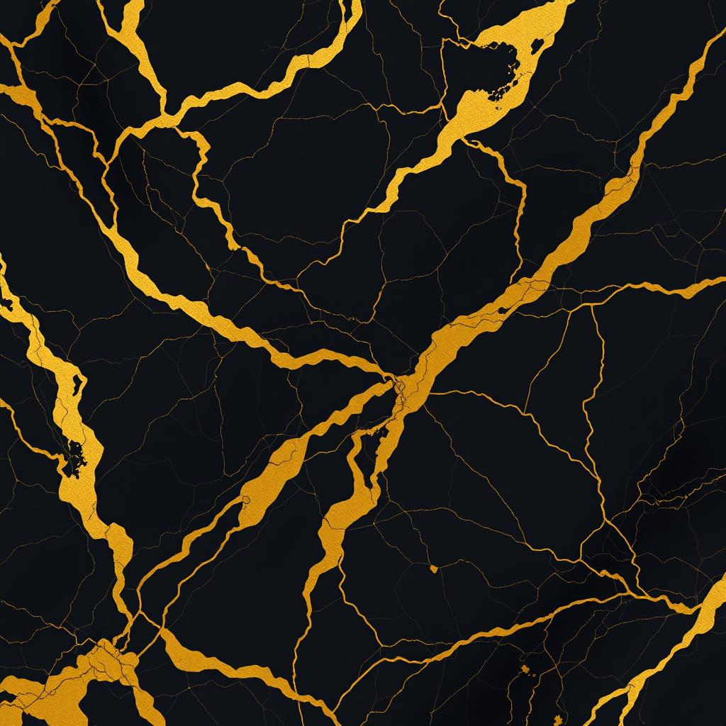 Glistening Black Marble with Golden Elegance