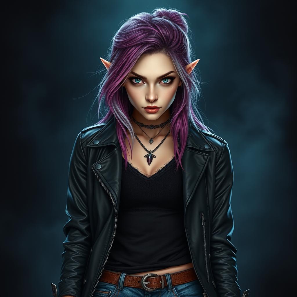 Enigmatic Eladrin Warlock: A Haunting Portrait